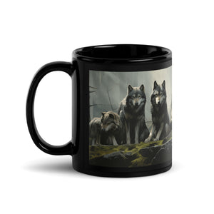 Wolf Pack | Black Glossy Mug