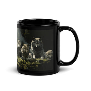 Wolf Pack | Black Glossy Mug