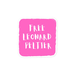 Free Leonard Peltier - Pink Block | sticker