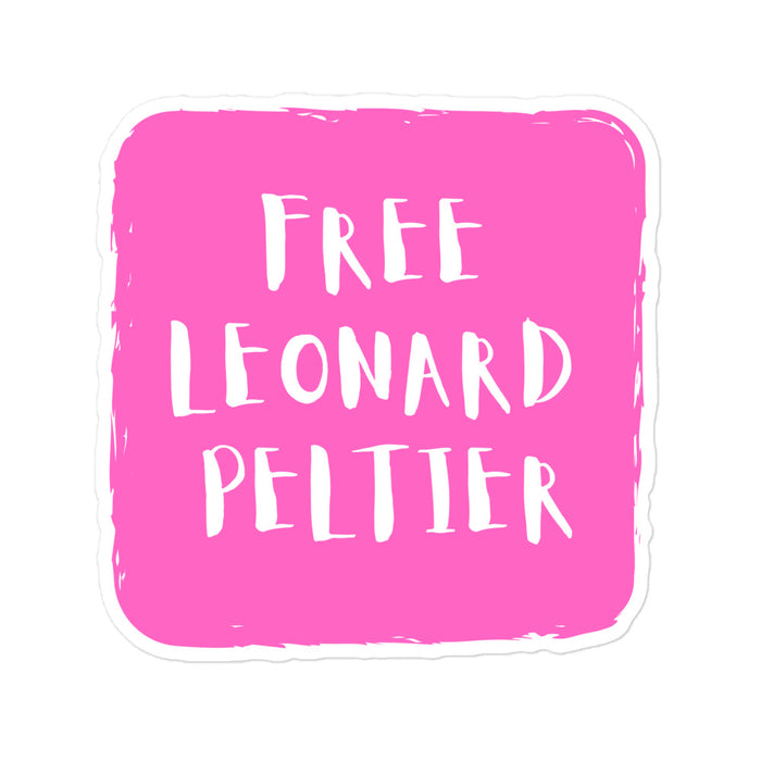 Free Leonard Peltier - Pink Block | sticker