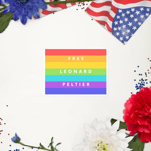 Free Leonard Peltier - Rainbow | stickers