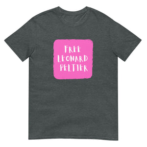 Free Leonard Peltier - Pink with white | Lightweight Tee