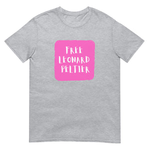 Free Leonard Peltier - Pink with white | Lightweight Tee