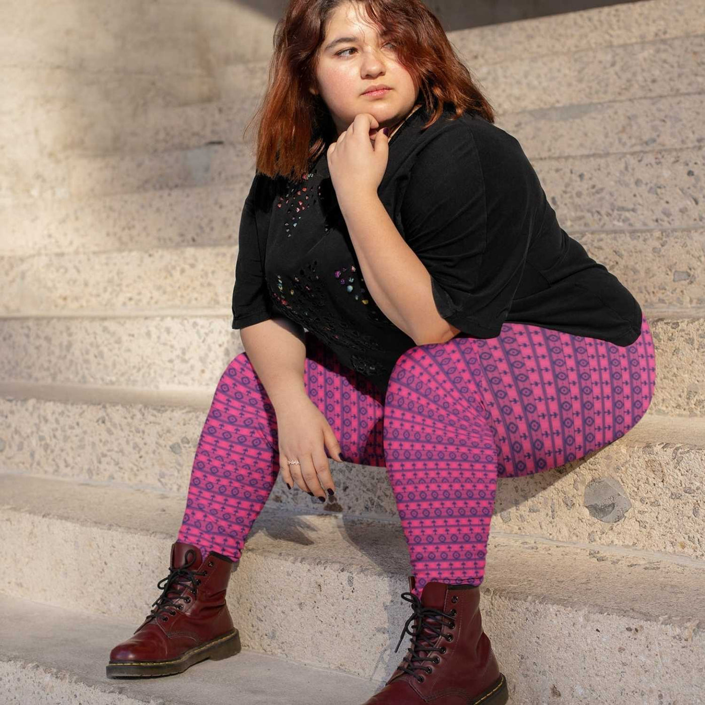 Southwest - Dark Pink/Purple  Plus Size Leggings – Native American  Merchandise