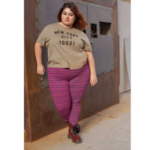 Southwest - Dark Pink/Purple | Plus Size Leggings