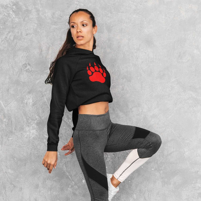 Bear Paw - Red | Crop Hoodie