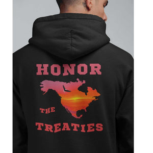 Honor the Treaties - Badge on Back | Heavy Hoodie