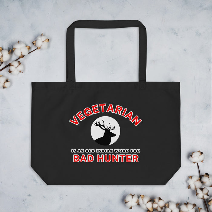 Vegetarian is an Old Indian Word - Eco Friendly | Large Tote Bag