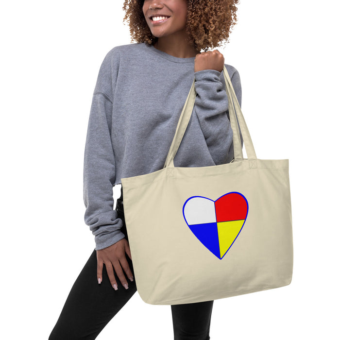 Native Heart - Blue - Eco Friendly | Large Tote Bag