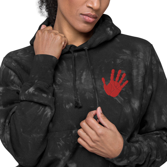Red Hand - Supporter of MMIW | Champion Tie-Dye Hoodie